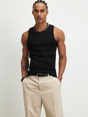 River Island Black Muscle Rib Vests 3 Pack - Image 5 of 6