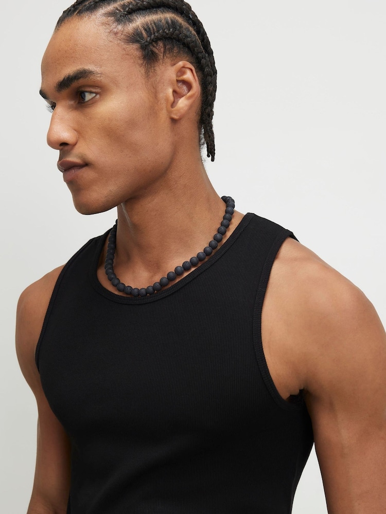 River Island Black Muscle Rib Vests 3 Pack - Image 6 of 6