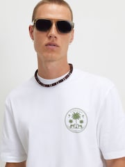 River Island White Regular Fit Tanzania Palm Tree T-Shirt - Image 3 of 4