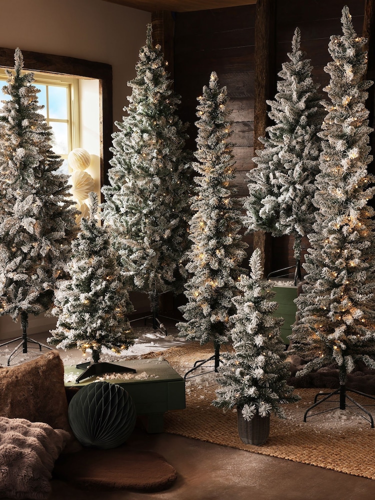 White Snowy Lit 6ft Slim Christmas Tree - Image 1 of 3