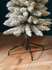 White Snowy Lit 6ft Slim Christmas Tree - Image 2 of 3