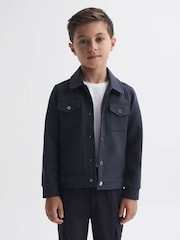 Reiss Eclipse Blue Jerry Senior Twin Pocket Overshirt - Image 1 of 5
