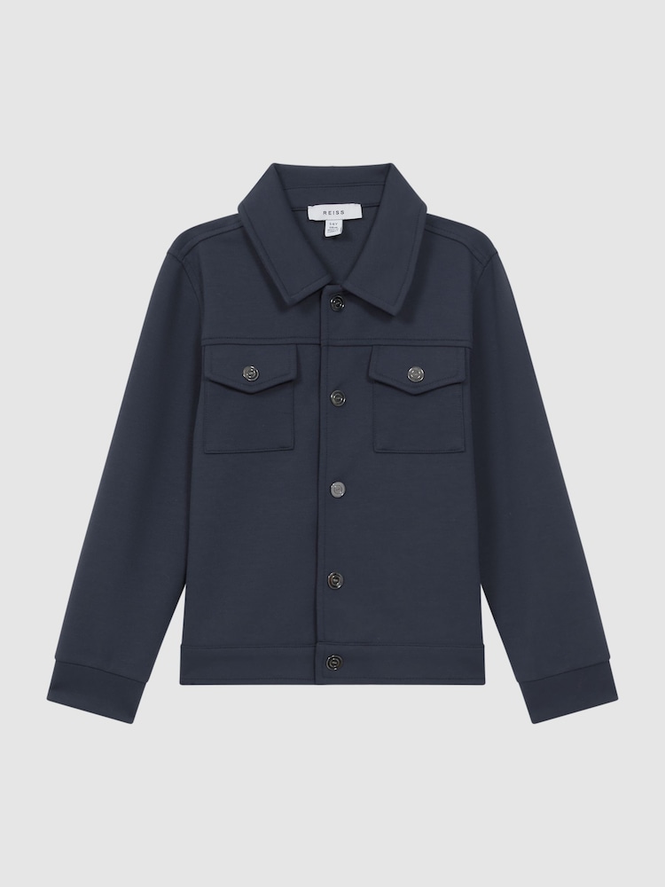 Reiss Eclipse Blue Jerry Senior Twin Pocket Overshirt - Image 2 of 5