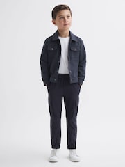 Reiss Eclipse Blue Jerry Senior Twin Pocket Overshirt - Image 3 of 5