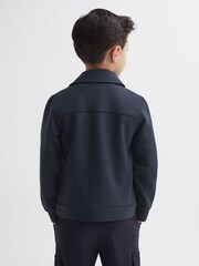 Reiss Eclipse Blue Jerry Senior Twin Pocket Overshirt - Image 4 of 5