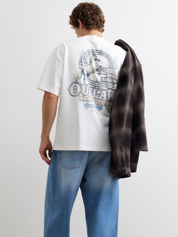 River Island överdimensionerad grafisk outlaw T-shirt - Bild 2 av 4