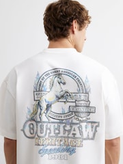 River Island överdimensionerad grafisk outlaw T-shirt - Bild 4 av 4