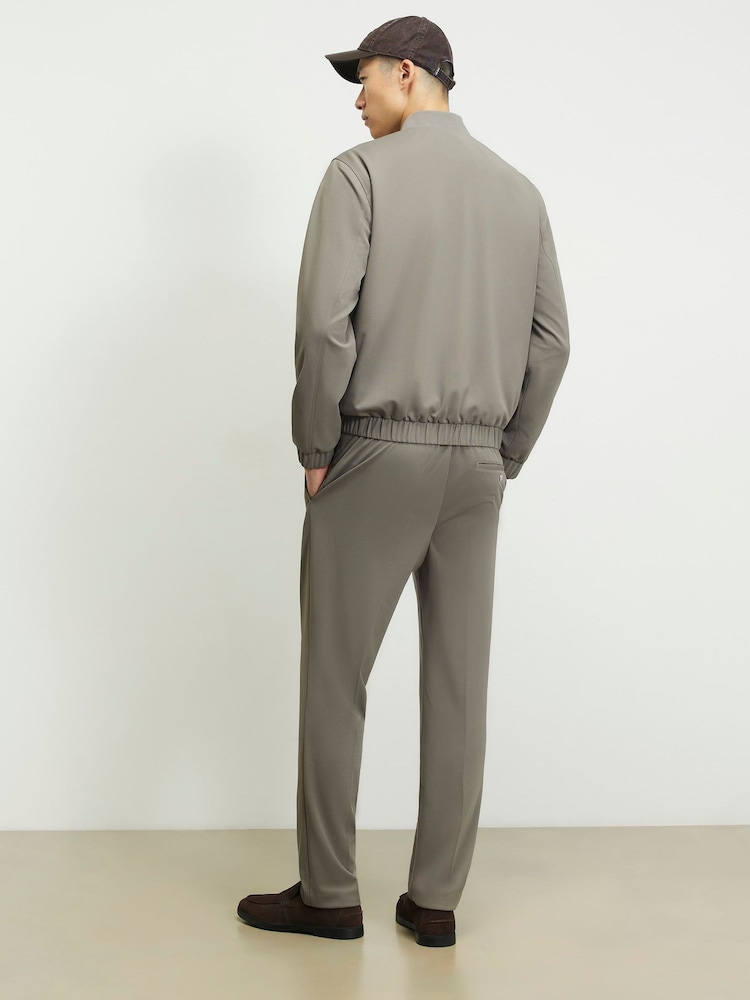 River Island Grey Slim Fit Textured Smart Trousers - Image 2 of 2 River Island Grey Slim Fit Textured Smart Trousers - Image 2 of 2