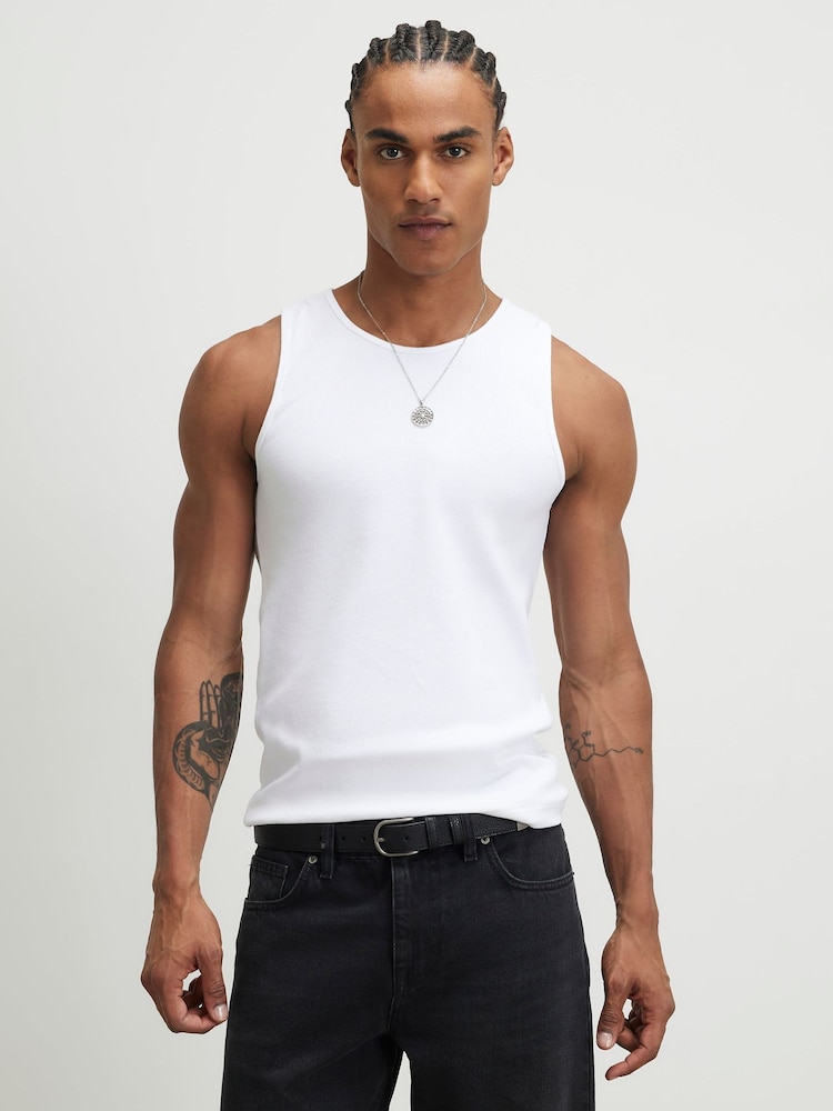 River Island White Muscle Rib Vests - Image 1 of 4