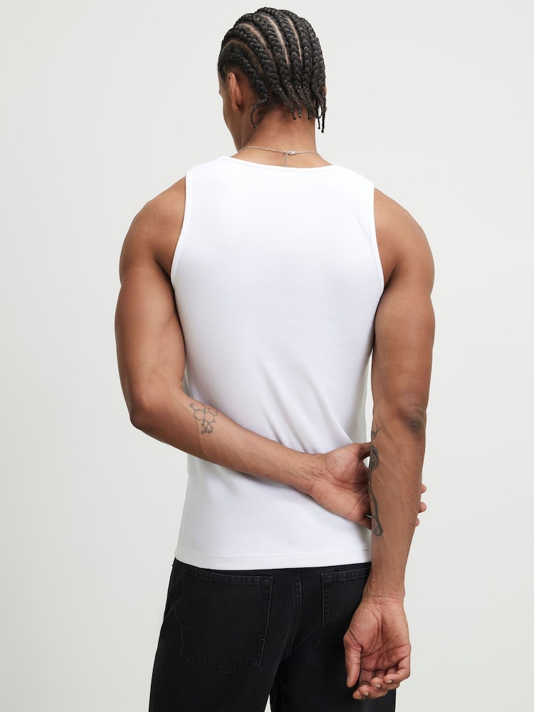 River Island White Muscle Rib Vests - Image 2 of 4