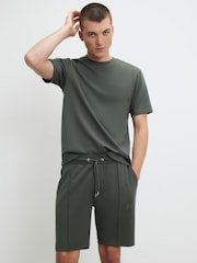 River Island Green Slim Fit Interlock Shorts - Image 1 of 4