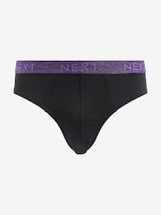Black Marl Waistband 4 pack Cotton Rich Briefs - Image 2 of 6