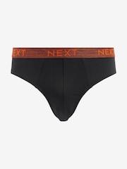 Black Marl Waistband 4 pack Cotton Rich Briefs - Image 3 of 6