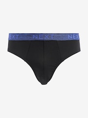 Black Marl Waistband 4 pack Cotton Rich Briefs - Image 5 of 6