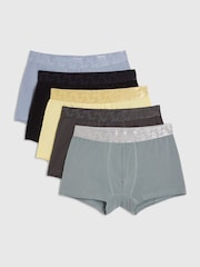River Island Grey RXR Waistband Trunks 5 Pack - Image 1 of 3
