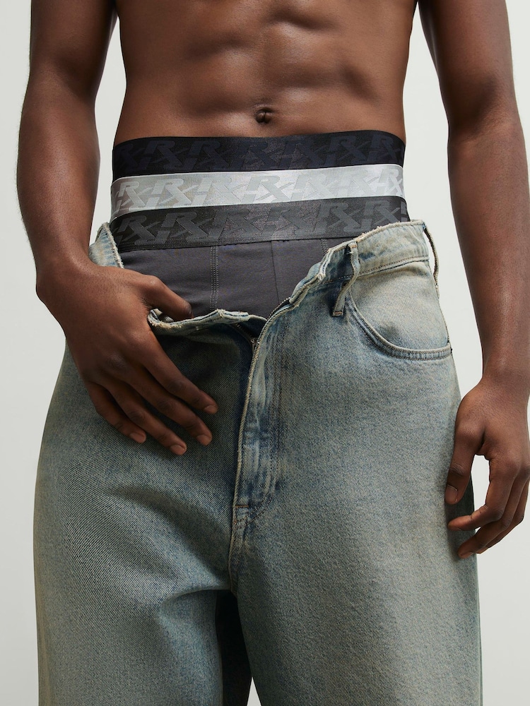 River Island Grey RXR Waistband Trunks 5 Pack - Image 3 of 3 River Island Grey RXR Waistband Trunks 5 Pack - Image 3 of 3