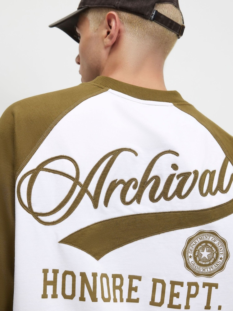 River Island Cream Oversized Archival T-Shirt - Image 4 of 4