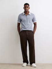 River Island Slim Fit Waffle Zip Polo Shirt - Image 3 of 4