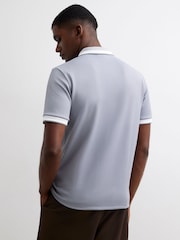 River Island Slim Fit Waffle Zip Polo Shirt - Image 4 of 4