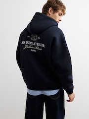 River Island Blue Oversized Premium Maison Hoodie - Image 2 of 4