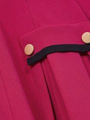 Reiss Bright Pink Paige Senior Knitted Flared Dress - Image 6 of 6