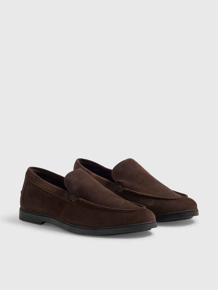 River Island Brown Suede Slip On Loafers - Image 2 of 5 River Island Brown Suede Slip On Loafers - Image 2 of 5