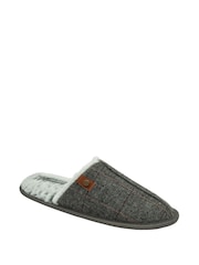 Dunlop Grey Closed Toe Mens Mule Slippers - Image 1 of 4