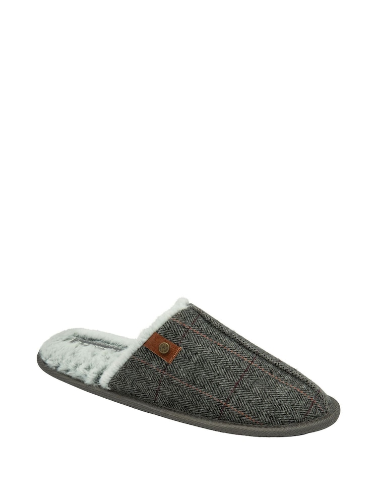Dunlop Grey Closed Toe Mens Mule Slippers - Image 1 of 4