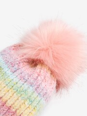 Multi Rainbow Pom Pom Beanie Hat (3-16yrs) - Image 2 of 2