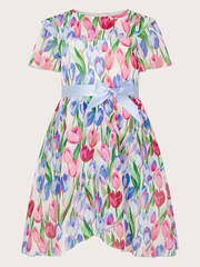 Monsoon Red Tulip Wrap Chiffon Dress - Image 1 of 3