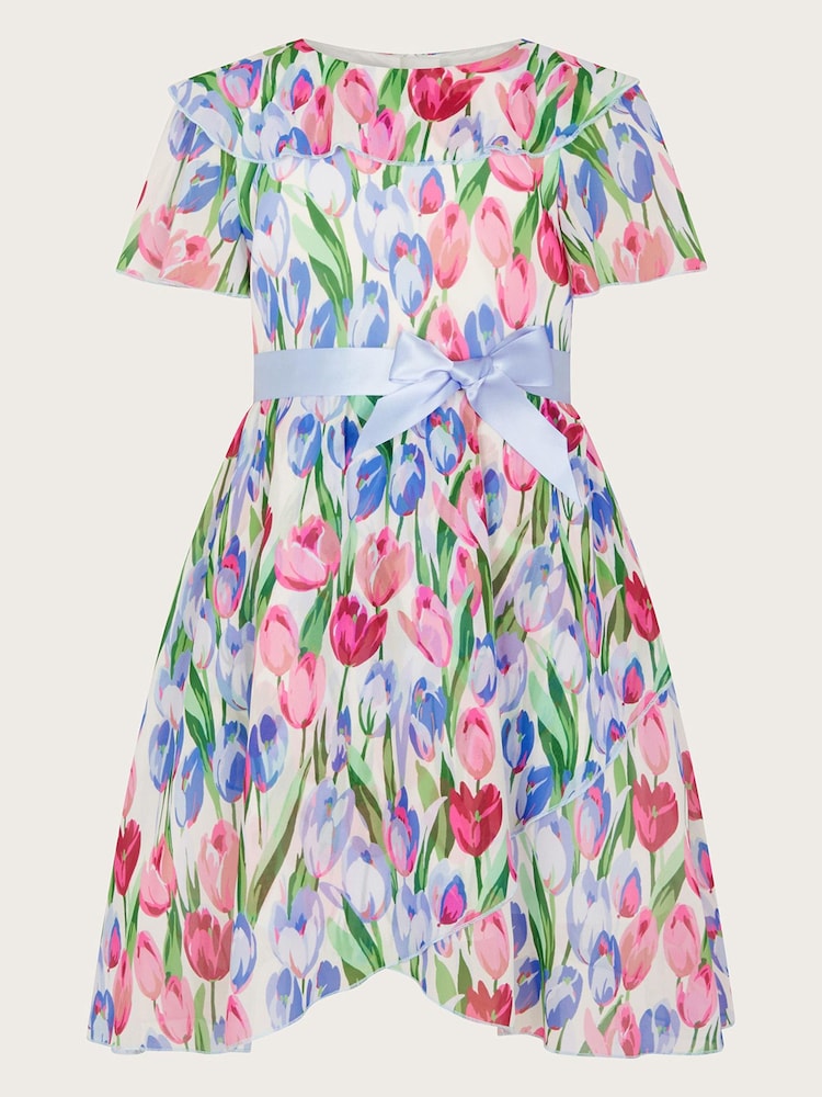Monsoon Red Tulip Wrap Chiffon Dress - Image 1 of 3