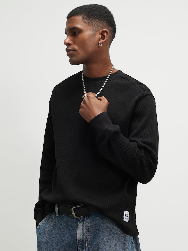 River Island Black Oversized Waffle T-Shirt - Image 1 of 5 River Island Black Oversized Waffle T-Shirt - Image 1 of 5