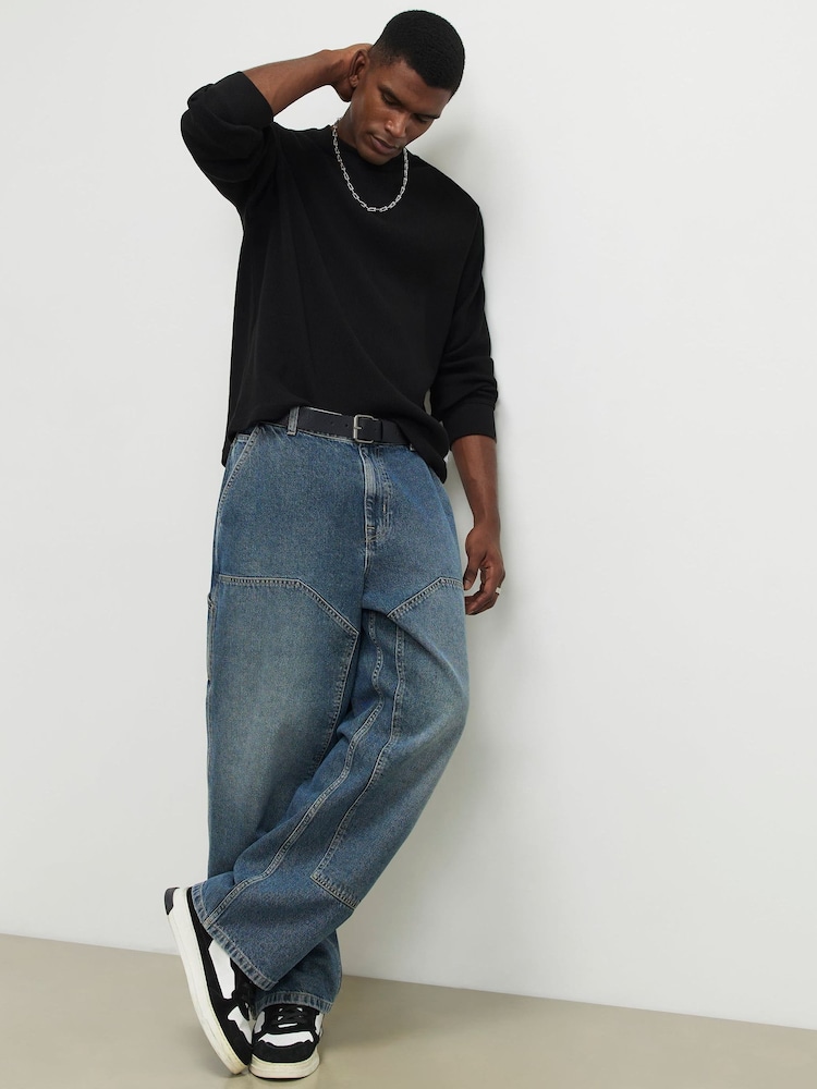 River Island Black Oversized Waffle T-Shirt - Image 2 of 5 River Island Black Oversized Waffle T-Shirt - Image 2 of 5