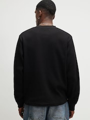 River Island Black Oversized Waffle T-Shirt - Image 4 of 5