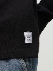 River Island Black Oversized Waffle T-Shirt - Image 5 of 5