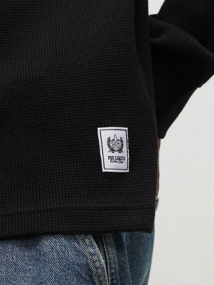 River Island Black Oversized Waffle T-Shirt - Image 5 of 5 River Island Black Oversized Waffle T-Shirt - Image 5 of 5
