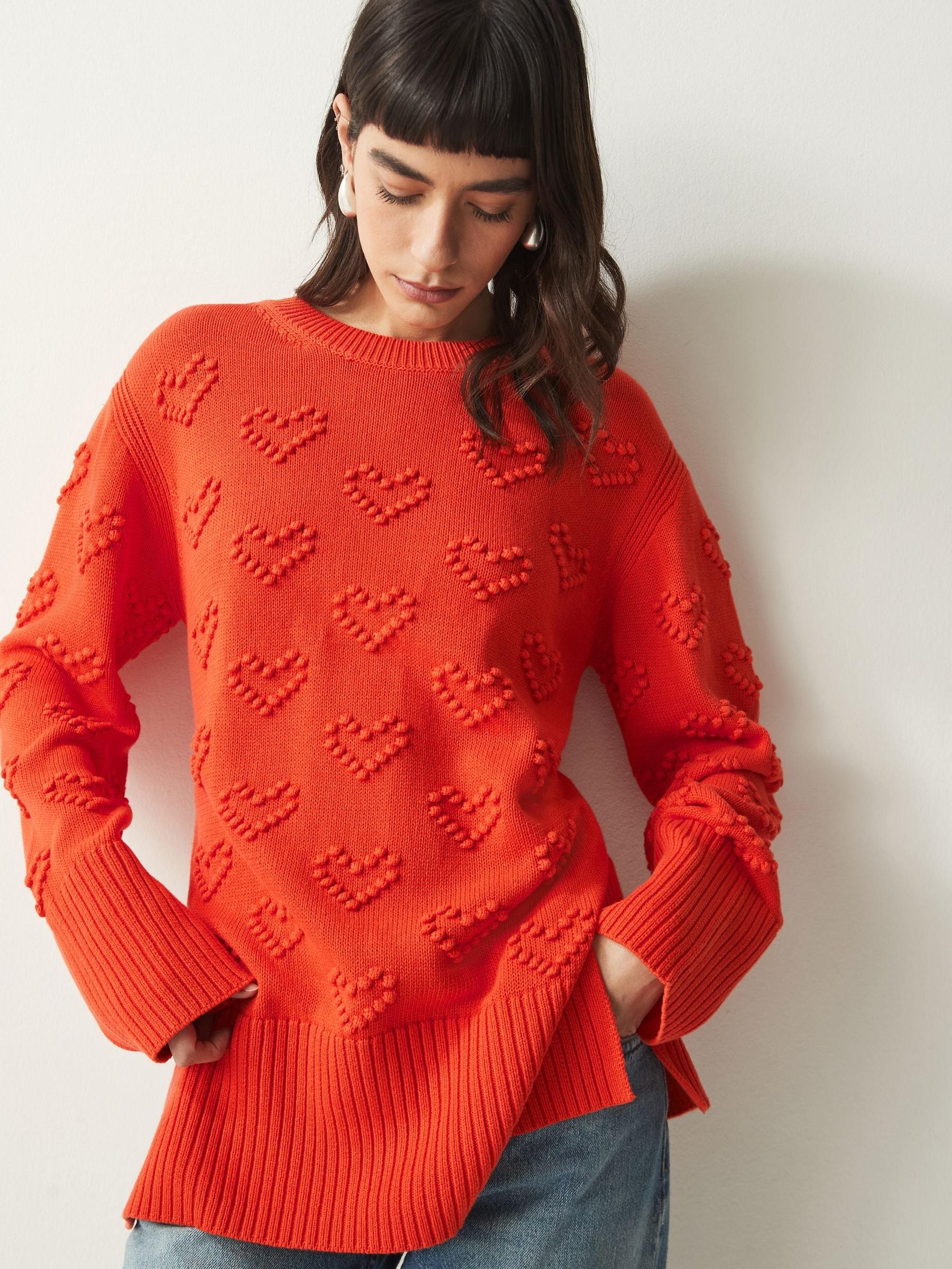Pom pom heart sweater hot sale
