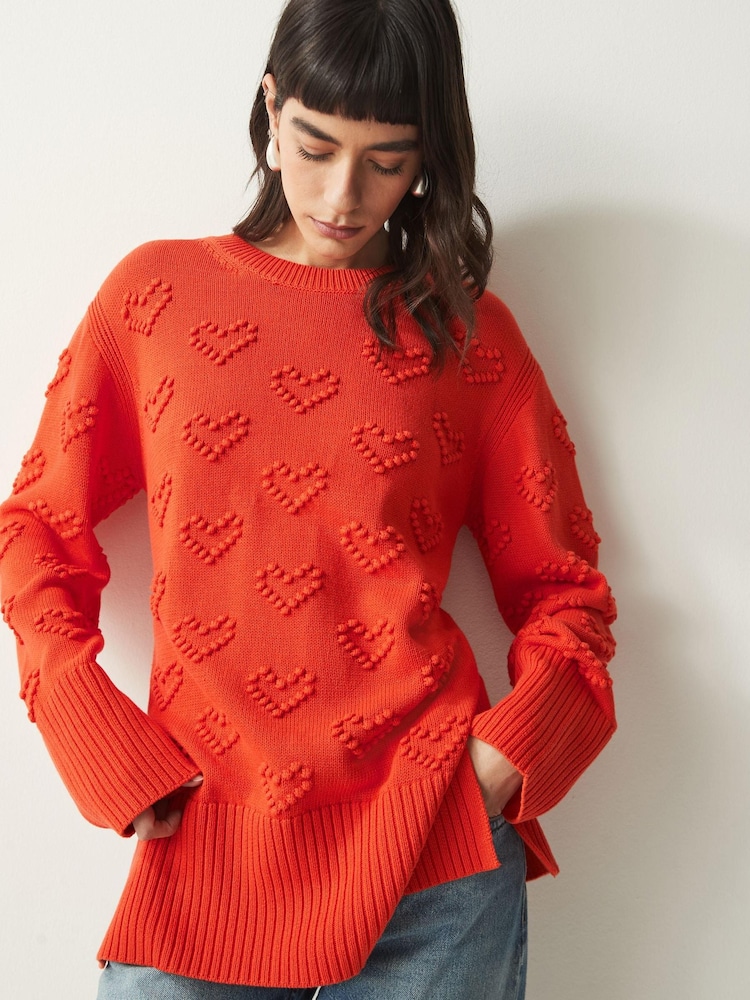 Red Pom Heart Jumper - Image 1 of 7