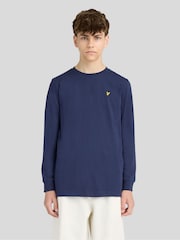 Lyle & Scott Blue Plain Long Sleeve  T-Shirt - Image 1 of 7