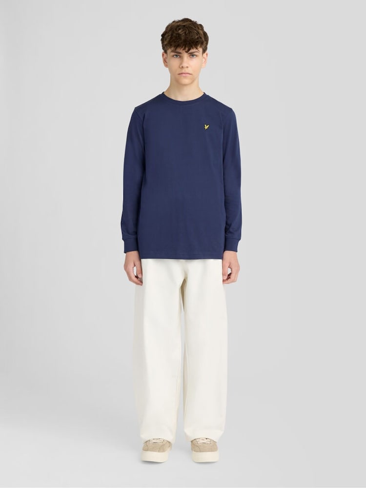 Lyle & Scott Blue Plain Long Sleeve T-Shirt - Image 2 of 7 Lyle & Scott Blue Plain Long Sleeve T-Shirt - Image 2 of 7