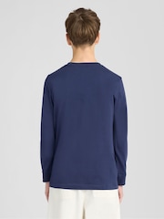 Lyle & Scott Blue Plain Long Sleeve  T-Shirt - Image 4 of 7