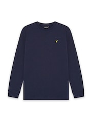 Lyle & Scott Blue Plain Long Sleeve  T-Shirt - Image 5 of 7