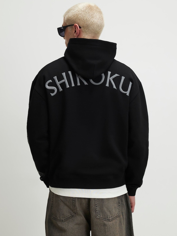 River Island Black Oversized Dragon Embroidered Hoodie - Image 2 of 4 River Island Black Oversized Dragon Embroidered Hoodie - Image 2 of 4