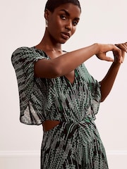 Mint Velvet Green Lexi Print Cut Out Maxi Dress - Image 2 of 4