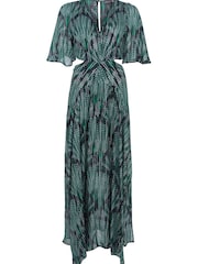 Mint Velvet Green Lexi Print Cut Out Maxi Dress - Image 3 of 4