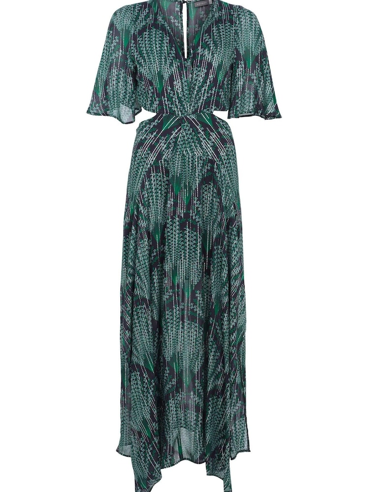 Mint Velvet Green Lexi Print Cut Out Maxi Dress - Image 3 of 4