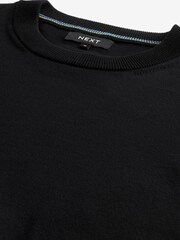 Black Regular Cotton Rich Knitted Crew Neck Jumper - Image 11 of 12
