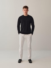 Black Regular Cotton Rich Knitted Crew Neck Jumper - Image 2 of 12