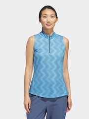 adidas Golf Womens Ultimate365 Ottoman Printed Sleeveless Polo Blouse - Image 1 of 8