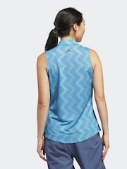 adidas Golf Womens Ultimate365 Ottoman Printed Sleeveless Polo Blouse - Image 4 of 8